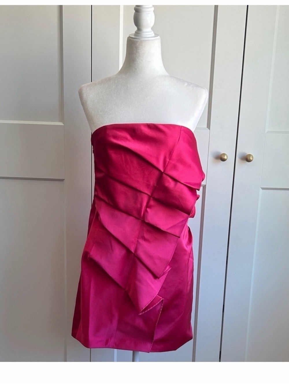 A.L.C. Hot Pink Strapless Satin Dress